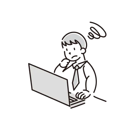 悩む男性のイラスト