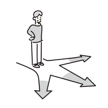 道に迷っている男性のイラスト