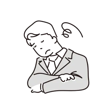 悩む男性のイラスト