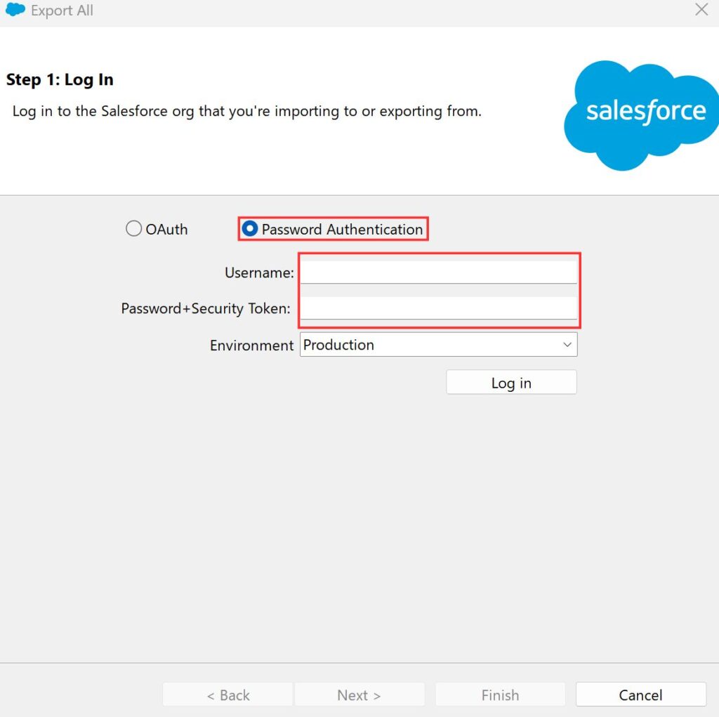 salesforce ログイン画面