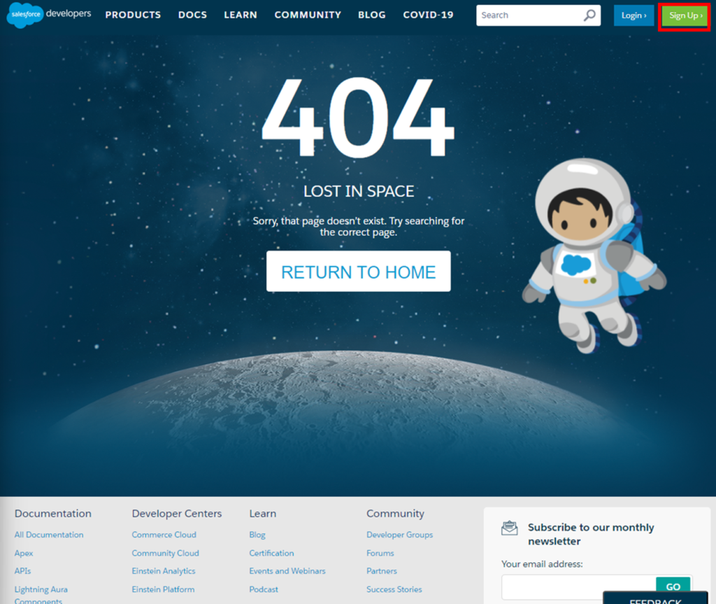 Salesforce Developer サイトにアクセス