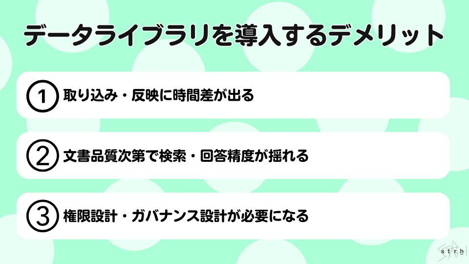 データライブラリを導入するデメリット