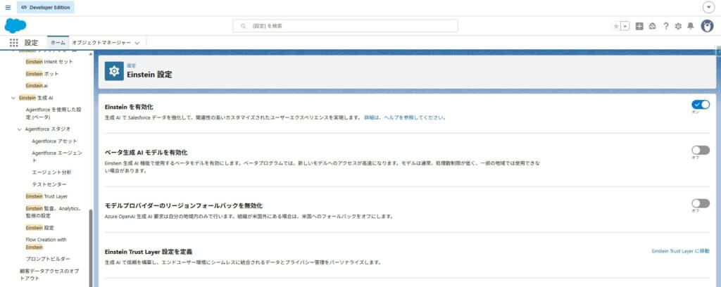 Einsteinを有効化