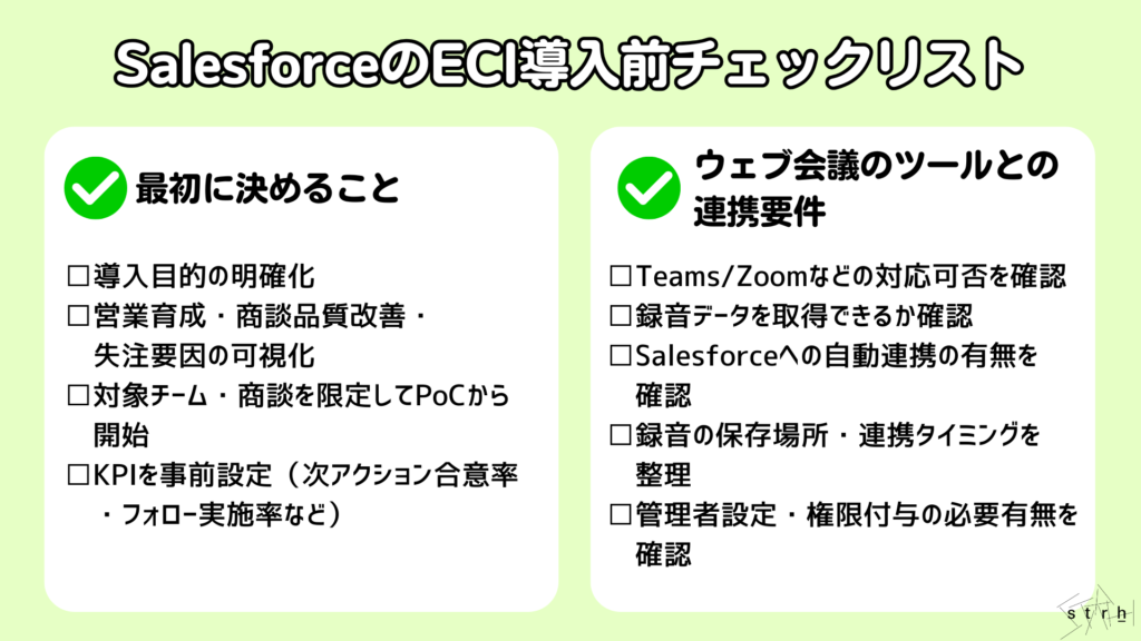 SalesforceECIの導入前チェックリスト