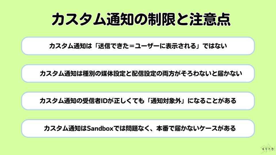 Salesforceカスタム通知の制限と注意点